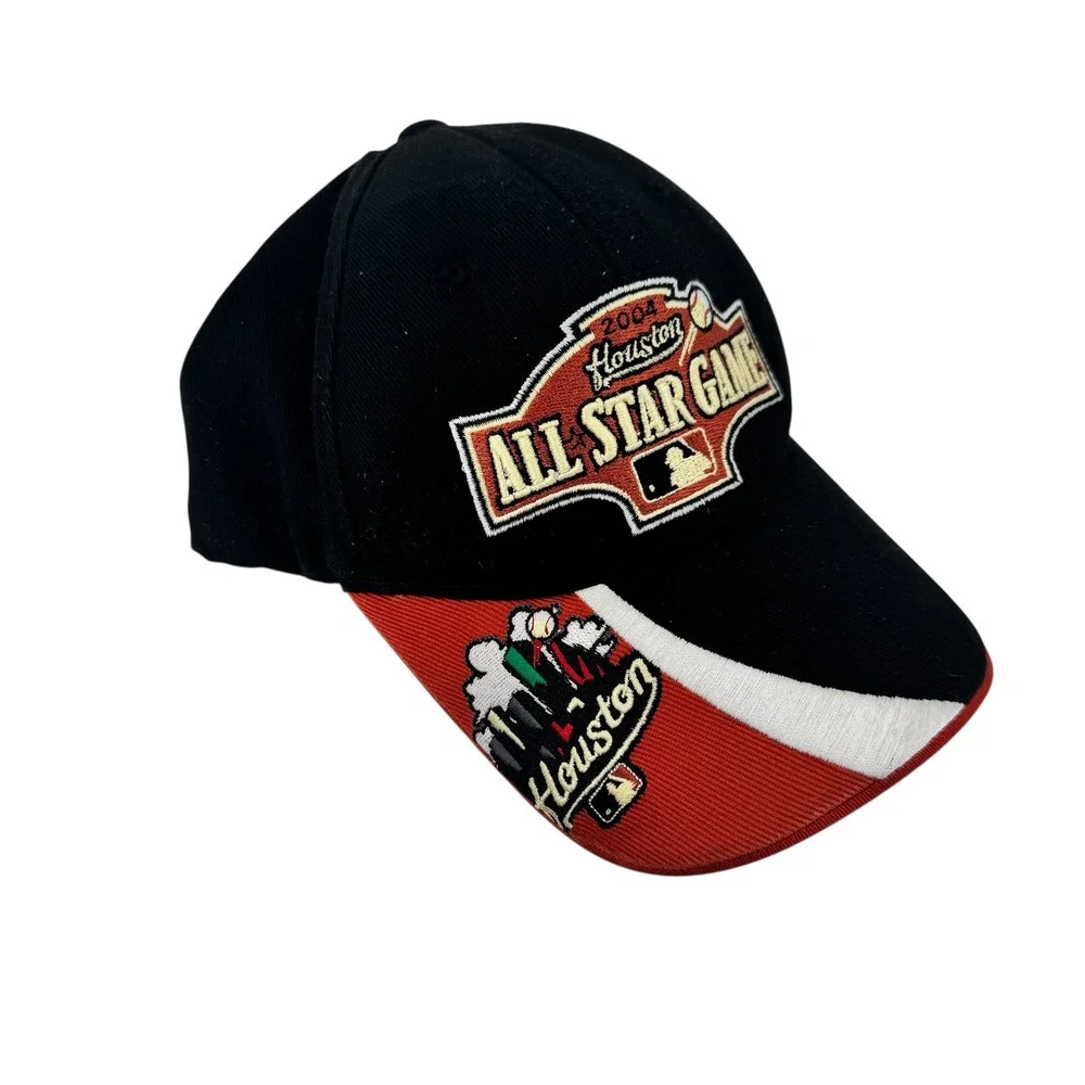 Vintage 2004 MLB All Star Game Houston Hat Twins Enterprise Black Red‎ OSFA